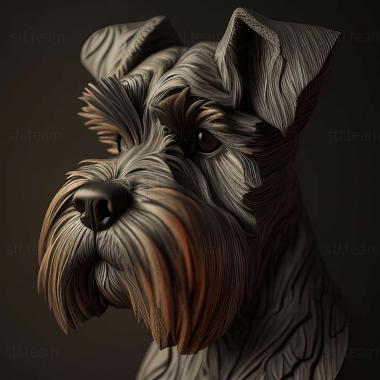 3D model Zwergschnauzer dog (STL)